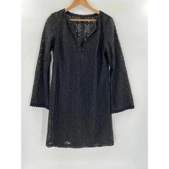Trina Turk Dresses & Skirts - TRINA TURK $338 Black Lace Overlay Bell Sleeve SZ 8 Dress Cocktail Holiday Party